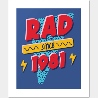 Rad Since 1981 // Retro Memphis Style 90s Nostalgia Posters and Art